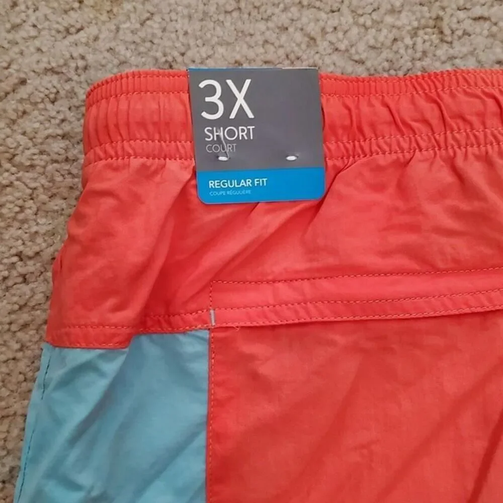 New With Tags Columbia Women's Sz 3X Court Shorts Colorblock Blue Orange